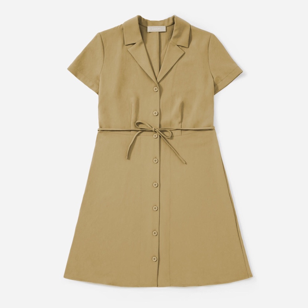 Everlane Japanese notch shirtdress in olive